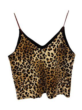 Vibe Leopard Print V-Neck Cami in Brown and Black